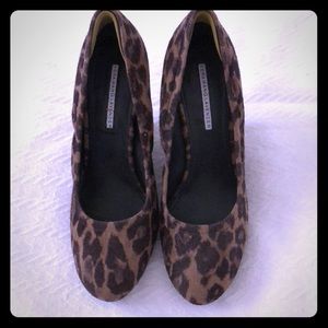 Leopard Print Wedge Shoes